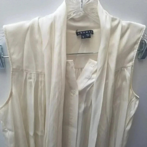 Theory Silk Tie Front Sleeveless  Blouse S - Picture 7 of 11